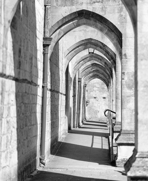 winchester-cathedral-arches-bw